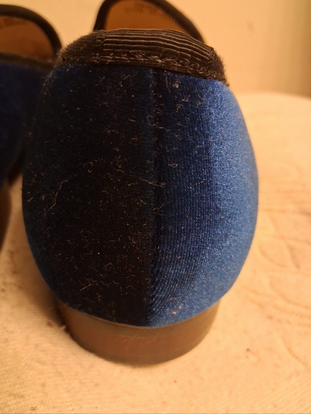 Men's JOURNEY WEST JW068 Blue Velvet Embroidered Loafers Size 43, US 10 - Picture 5 of 16